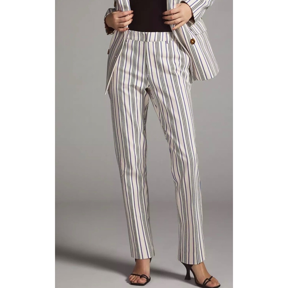 Scotch & Soda Amsterdam Lowry Striped Trousers White Blue Pink 28/32
